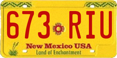 NM license plate 673RIU