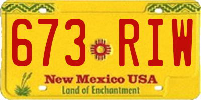 NM license plate 673RIW