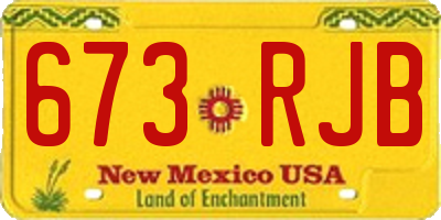 NM license plate 673RJB