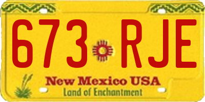 NM license plate 673RJE