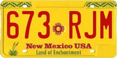 NM license plate 673RJM