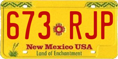 NM license plate 673RJP