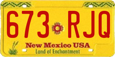 NM license plate 673RJQ