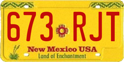NM license plate 673RJT
