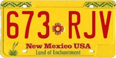 NM license plate 673RJV