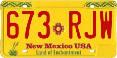 NM license plate 673RJW