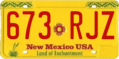 NM license plate 673RJZ