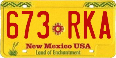 NM license plate 673RKA