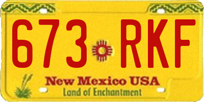 NM license plate 673RKF