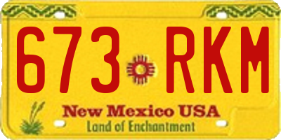 NM license plate 673RKM