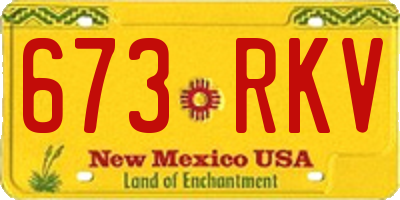 NM license plate 673RKV