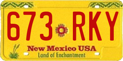 NM license plate 673RKY