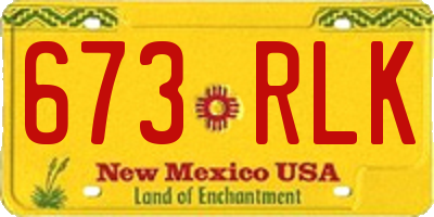 NM license plate 673RLK