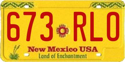 NM license plate 673RLO