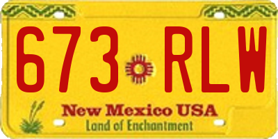 NM license plate 673RLW