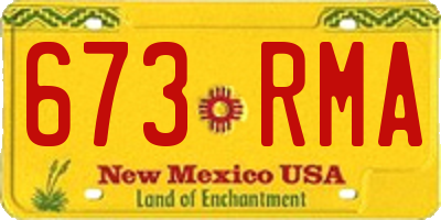 NM license plate 673RMA