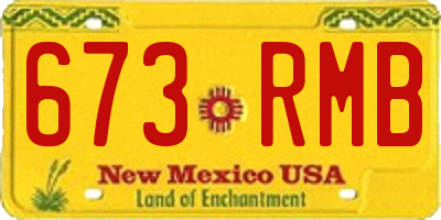 NM license plate 673RMB