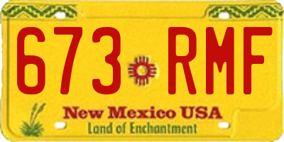 NM license plate 673RMF