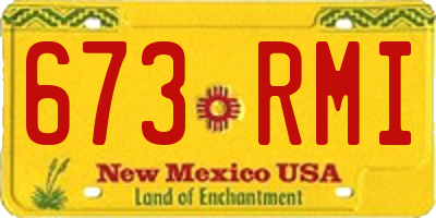 NM license plate 673RMI