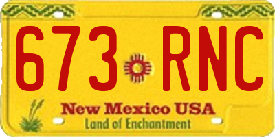 NM license plate 673RNC