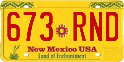 NM license plate 673RND