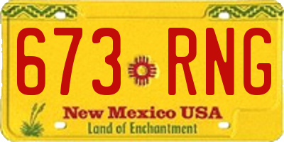 NM license plate 673RNG