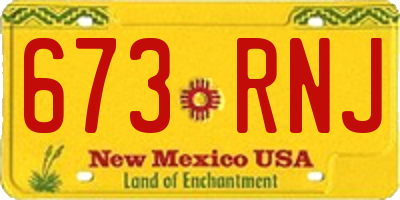 NM license plate 673RNJ