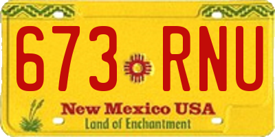 NM license plate 673RNU
