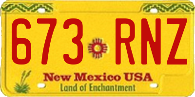 NM license plate 673RNZ