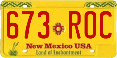 NM license plate 673ROC