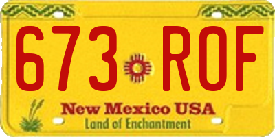 NM license plate 673ROF