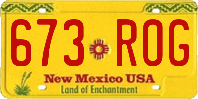 NM license plate 673ROG