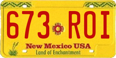 NM license plate 673ROI