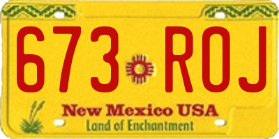 NM license plate 673ROJ