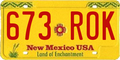 NM license plate 673ROK
