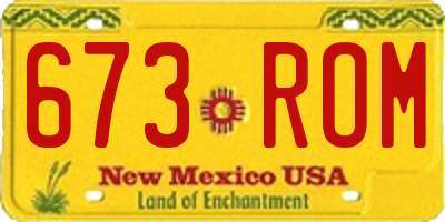 NM license plate 673ROM
