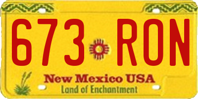 NM license plate 673RON