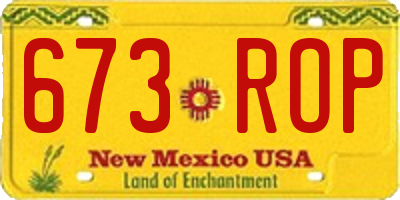NM license plate 673ROP