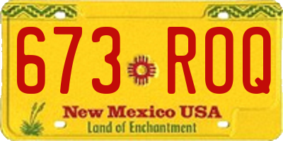 NM license plate 673ROQ