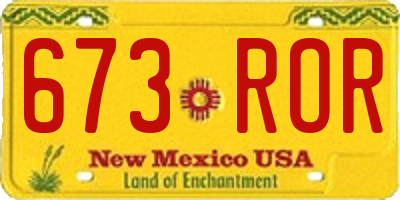 NM license plate 673ROR