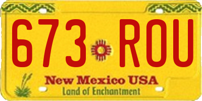 NM license plate 673ROU
