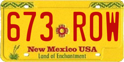 NM license plate 673ROW