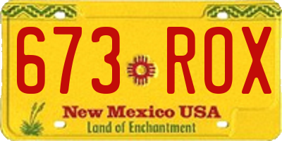 NM license plate 673ROX