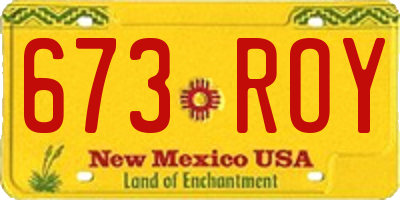 NM license plate 673ROY