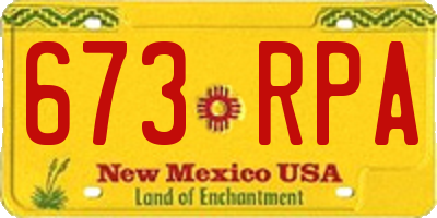 NM license plate 673RPA