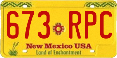 NM license plate 673RPC