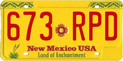 NM license plate 673RPD