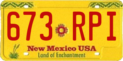 NM license plate 673RPI
