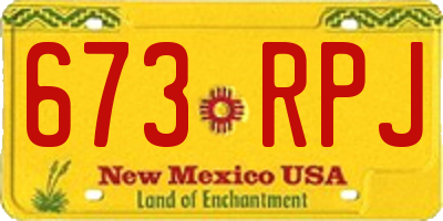 NM license plate 673RPJ