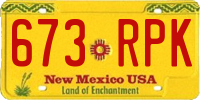 NM license plate 673RPK
